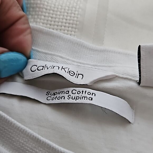 Calvin Klein Men's Cotton Crew Neck Short Sleeves T-Shirt Small White - Picture 7 of 16